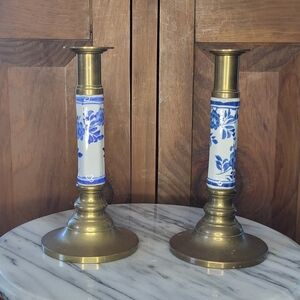 Brass Chinoiserie Candle Holders